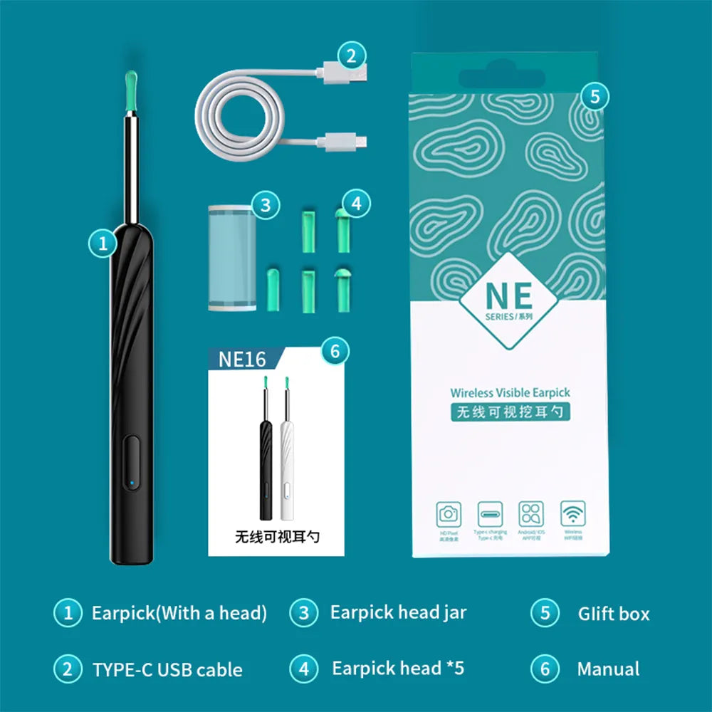 Wireless Smart Ear Cleaning Endoscope